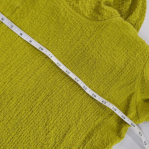 Ali Miles Blouse Womens Medium Green Asymmetrical Art Tunic Chartreuse - Picture 10 of 11